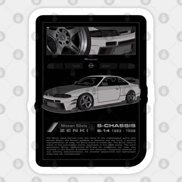 Silvia S14 Zenki (gray) Sticker by Xythusia